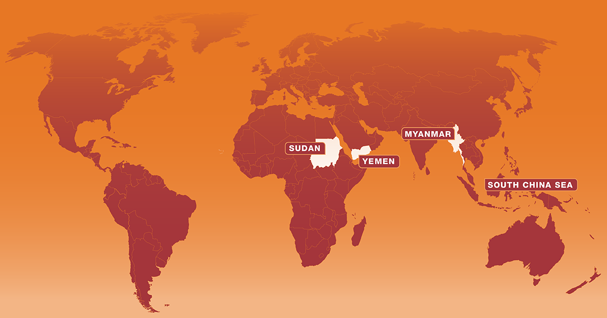 Cover image of International Crisis Group's report titled 'On The Horizon: October 2024-March 2025'